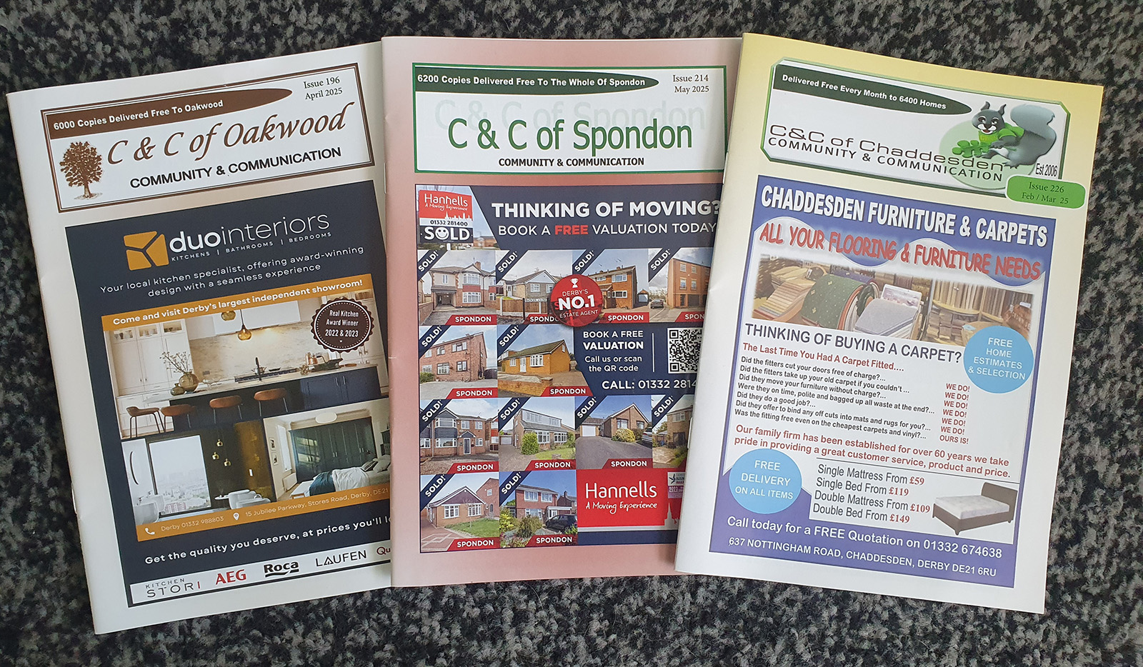 oakwood, spondon & chaddesden c & c local advertising magazines